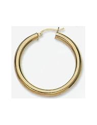 14k Plain Tube Hoop Earrings