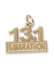 Rembrandt Charms, Half Marathon Charm, 10K Yellow Gold, Engravable