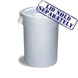 IMAGE OF Container, 379 L (10 gal) - Brute Round Containers, Rubbermaid - Model 2610-00-WHT - Each (10 GL)