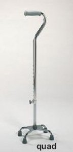 quad cane, large base, chrome, 1each