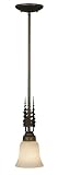 Vaxcel USA PD55505BBZ Yosemite 1 Light Rustic Mini Pendant Lighting Fixture in Bronze, Glass