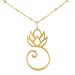 Lotus Flower Charm Holder Pendant in Gold Vermeil on an 18" Gold Filled Saturn Chain, #8144