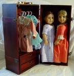 Antique Reproduction Doll Trunk Wardrobe Fits American Girl
