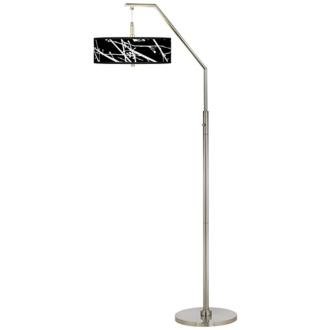 Stacy Garcia Calligraphy Tree Black Giclee Shade Arc Floor Lamp