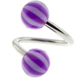 Spiral Twister - Violet BEACH BALL Belly Button Ring