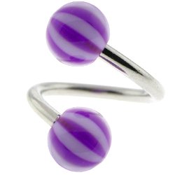 Spiral Twister - Violet BEACH BALL Belly Button Ring by 