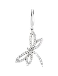 CleverEves 14K White Gold 1 3 Ct Tw Diamond Dragonfly Charm