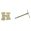 14K Yellow Gold Initial H Stud Earrings
