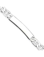 Sterling Silver 8inch Polished Engraveable Anchor Link ID Bracelet