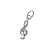 Sterling Silver Charm Sleek Music Treble Clef 14mm