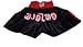 Sporting Goods : Amber Sports Black w/Red Outline, White Letters Muay Thai Shorts