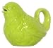 Stoneware Pottery Kiwi Green Bird Creamer 3.5"H, 5oz Set / 2