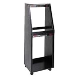 Raxxess ER1216 Sloped Studio Rack with Casters (12 over 16 Space, Black Oak)