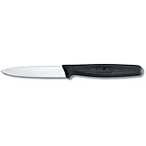 Victorinox Swiss Army 3-1/4-Inch Fibrox Straight Edge Paring Knife, Black
