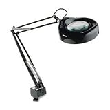 Ledu L745BK Fluorescent Magnifying Swing Arm Clamp Mount Lamp, 42 Reach, Black