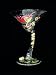 Caribbean Excitement Design - Hand Painted - Sexy Martini - 7 oz. (curved stem)
