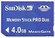 Sandisk 4GB Memory Stick PRO Duo Media Ultra