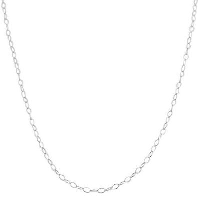 Rhodium Plated Sterling Silver 1.5 MM Open Link Chain (16 Inch) .8 grams