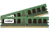 Crucial CT2CP25664AA1067 240-Pin DIMM DDR2 PC2-8500 CL=7 Unbuffered NON-ECC DDR2-1066 1.8V 256Meg x 64 2GBx2 4GB Kit