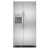 KitchenAid Architect Series II KSCS25FVMS 24.5 cu. ft. Side by Side Refrigerator with 4 Spillproof Glass Shelves, Gallon Door Storage, Humidity-Controlled Crisper and External Ice/Water Dispenser: Monochromatic Stainless Steel