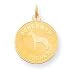 14k Doberman Pinscher Disc Charm - Measures 26.3x19.3mm