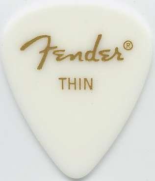 Fender Celluloid 351 Shape White Thin Guitar Picks 1 Gross (144 Picks)