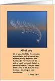 Religious / All Of You 1 Peter 3:8-9... / Blank Prayer Card Card