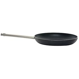 Alessi Mami Long Handled Frying Pan, Black, Non-Stick, 20 cm (SG110/20 B)