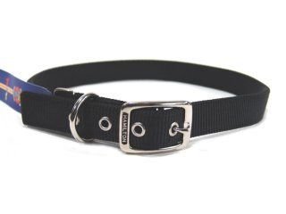 Double Thick Nylon Deluxe Dog Collar, 1″ x 32″ Black