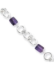 Sterling Silver Polished Amethyst Toggle Bracelet