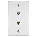 Audiovox TPH551 Dual Wall Plate White RJ45 and RJ12