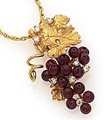 GARNET/DIAMOND GRAPE NECKLACE