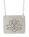 Tashi Brushed Sterling Silver Etched Tibetan Lotus Necklace