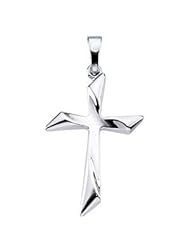 14k White Gold Cross Necklace