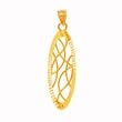 14k Gold Oval Drop Pendant