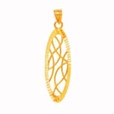 14k Gold Oval Drop Pendant