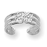 Sterling Silver NASCAR Jeff Gordon Number 24 Toe Ring