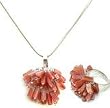Gift for Women Silver Red Onyx Pendant Ring (Pr310)