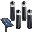 Malibu Outdoor Metal Bollard Four-Light Solar Powered Light Kit #LZ635RP4/LZ635RPL4