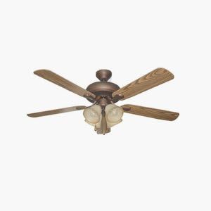Ellington Fans PD52ABZ5C4 Piedmont - 52" Dual Mount Ceiling Fan, Aged Bronze Finish with Mahogany/Dark Oak Blade Finish with Tea Stain Glass