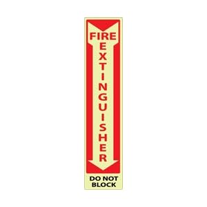 GL200P – Fire Extinguisher, Do Not Block, 18\” X 4\”, PS Glow Vinyl