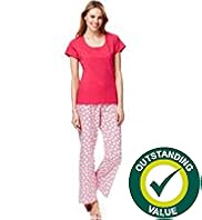 Pure Cotton Heart & Striped Pyjamas