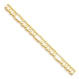 14k 8.75mm Concave Open Figaro Link Chain Anklet - 9 Inch