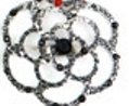 Improving Lifestyles Open Flower Adjustable Ring with Crystals Black