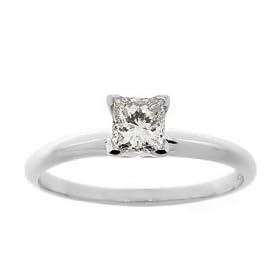 1.00 carat Princess Cut Diamond Solitaire Engagement Ring in 14K White or... by