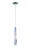 Lite Source LS-1926 Speck Pendant Lamp, Polished Steel with Colored Glass Shade
