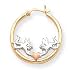 14k Two-Tone Angel and Heart Hoop Earrings