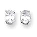 Sterling Silver 5x7mm Oval CZ Stud Earrings
