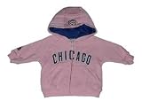 Chicago Cubs Newborn Baby Girl Hooded Fleece Zippered Pink Baseball Sweatshirt