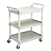 3-Shelf Economy Plastic Cart, 200-lb Capacity, 18-3/8x33-5/8x37-3/4, Platinum RUB342488PM